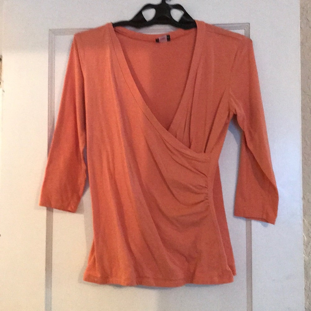 Blue canoe peach wrap shirt